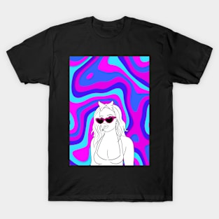 Trippy Retro Girl Art T-Shirt